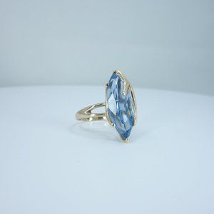 14K and Blue topaz Ring